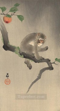 Animal Painting - mono en el árbol Ohara Koson